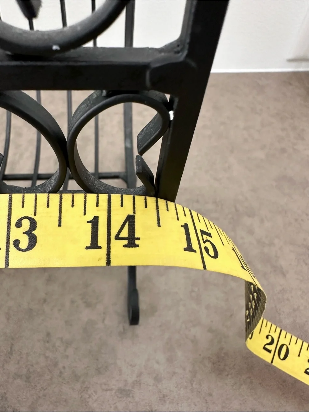 Vintage Victorian Style Decorative Black Iron Metal Magazine Rack or Music Stand